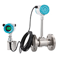 Does the vortex flowmeter need temperature and pressure compensation when measuring steam?