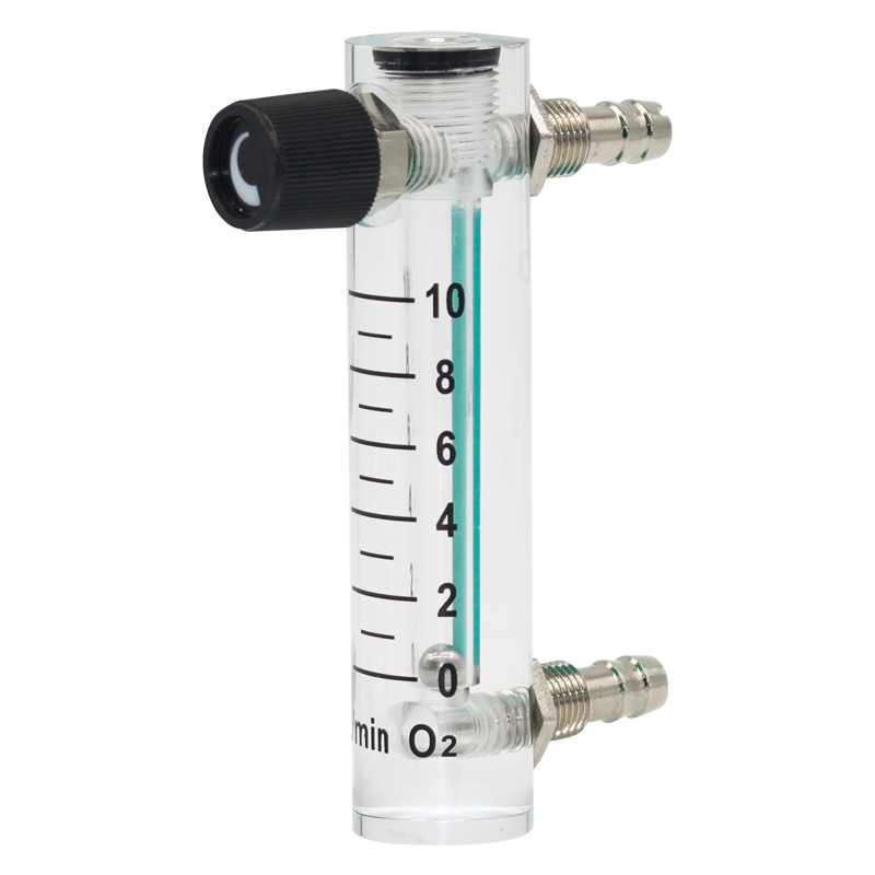 Oxygen generator rotameter with control valve