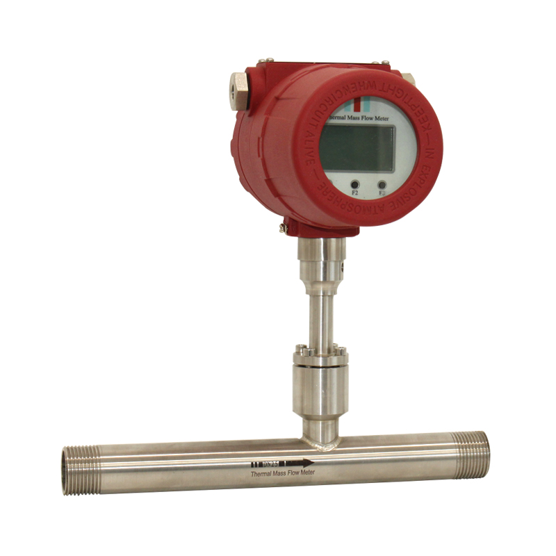 Thread thermal gas mass flow meter 